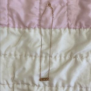 Kendra Scott Rose Gold Drusy Bar Necklace